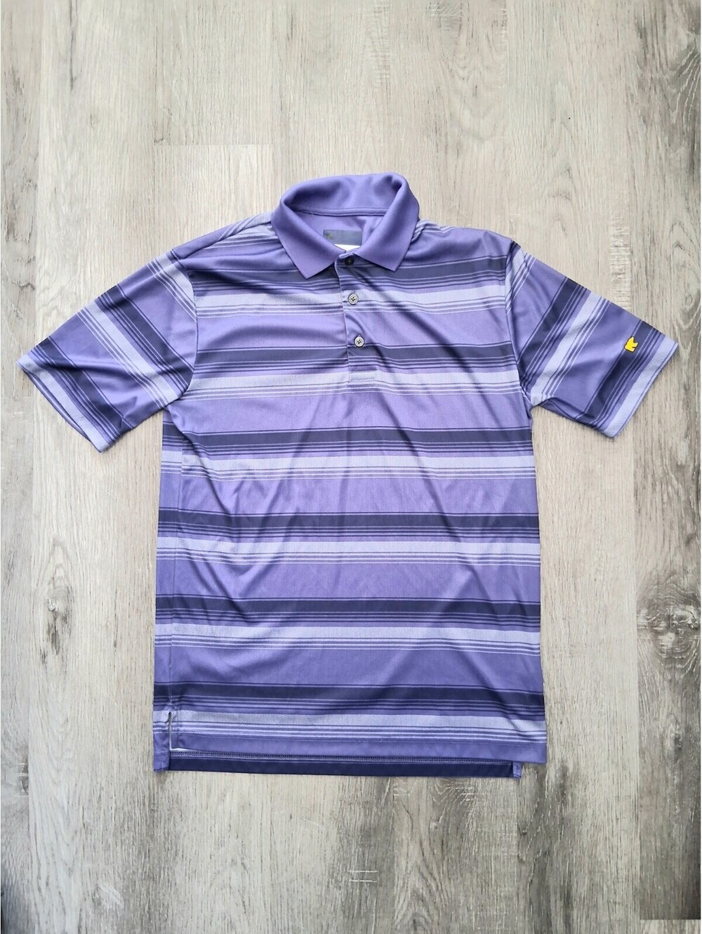 Jack Nicklaus Men's Small Purple Striped STAYDRI Short Sleeve Polo Golf Shirt